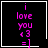 Four identical display pink text on black background with white border; one shows a white heart, another a white star, and two show no symbols