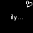 Pixelated white heart symbol above two identical pixelated text fragments on black background.