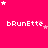 A bright pink background with white and light pink stars scattered across, featuring repeated pixelated text 'bRunEtte' in white with a pink outline.
