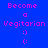 Four pixelated display 'Become a Vegetarian :)' text with smiley faces on blue, purple, red, and dark purple backgrounds