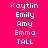 A static image with a bright pink background displays a vertical list of names in white pixelated text, with black bars covering specific names in different frames.