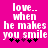 Pixelated text on bright pink background with black and purple star-like symbols below.