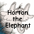 A static image shows a stylized elephant head with text reading Horton the Elephant, Seussical the Musical, January 2008, NHJH over a blue and white background.