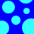 Blue background with scattered light blue circles of varying sizes, some partially cropped at edges.