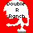 Pixelated skull icon with 'Double R Ranch' text on red background, showing color variations across frames.