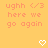 A static image with orange background displaying repeated text and changing symbols.