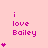 Pink background with repeated 'i love Bailey' text and varying heart counts in pink pixels, arranged in a of nine sections