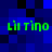 Green text 'Lii Tino' repeated four times on a blue and black pixelated background with no visible animation changes