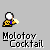 Animated sequence showing a character with white hair and yellow-and-blue clothing holding a drink, with red flame-like effects appearing and changing around the character and a striped object.