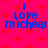 Bright pink background with red heart shapes and blue text reading "I love michel" in four identical quadrants.
