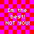 Red and pink checkered background with white pixelated text reading 'Im the best! NOT YOU!' in four identical