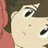 A split-frame contact sheet showing a pixelated anime-style character on the left and text on the right, with visible animation frame differences in facial expression.