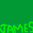 Green background with repeated green text "JAMES" in pixelated font across multiple frames of an animated contact sheet.