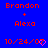 Blue background with red pixelated text 'Brandon + Alexa' and date '10/24/07', two identical icons side-by-side, each featuring a pink heart symbol.