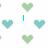 Pixelated heart-shaped icons in green and blue tones with cyan text reading 'I Love Conner <3' on a white background.