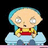Pixelated cartoon character with light blue hair, large eyes, and a yellow shirt holding a red object against black background.
