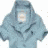 Six hooded short-sleeve jackets in light blue, pink, red, teal, black, and gray displayed side-by-side on a white background.
