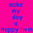 A static image with bright pink background and blue pixelated text arranged in a pattern, displaying repeated phrases