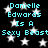Black background with white stars and cyan text reading "Danielle Edwards Is A Sexy Beast" repeated in two