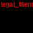 Red pixelated text 'legal_Aliens' appears on black, white, and gray backgrounds in a