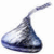 A pixelated Hershey's Kiss-shaped chocolate icon with a blue wrapper, next to black text reading 'WANT A KISS?' on white background.