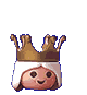 Three pixelated character heads with distinct historical or fantasy headgear: a crown, red military hat, and helmet with feather.