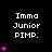 Static image of text and pink heart symbols on black background with gray corner element.