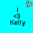 A static image with a bright cyan background featuring two identical pixelated text blocks and one red heart symbol above them.