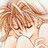 A 48x48 pixel animated buddy icon featuring a character with flowing blonde hair and white clothing on the left, paired with "Anime IM" text in silver pixelated font on a black background on the right.