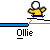 Pixelated character in yellow shirt and blue shorts on diving board with text labels, showing motion states including standing, off-board, and falling into water.