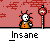 Animated contact sheet of a pixel art character in orange jumpsuit with white hair and red stop signs, showing sequential frames of movement and speech bubbles.