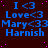 Dark red background with blue text and pink dots arranged in a pattern, showing repeated phrases and names