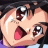 Pixelated anime-style character face with open mouth and wide eyes on left, adjacent to black background with white text "Anime IM" and signature "cOw" on right.