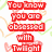 Red text on a white background with faint green and orange patterns, displaying multiple phrases about Twilight characters.