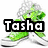 Four distinct pixelated images arranged in a , each with overlaid text: green sneakers on white background top-left; colorful abstract splatter top-right; black-and-white striped pattern bottom-left; red lips with multicolored dots bottom-right