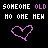 Pixelated text and heart shapes on black background with animated pink outline changes.