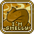 Brown cartoon hand with curled fingers against swirling orange-yellow background, text 'I'M SMELLY' in pixelated font below.