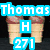 Pixelated image with text overlays and a cake slice, showing 'Thomas', 'H', '271', 'Skittles', 'is', and 'Best!' in various colors.