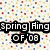 Pixelated text reads 'Spring Ring OF'08' over a patterned background of small colored squares and a gray rectangle.