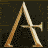 A static icon featuring a large stylized 'A' with a sword, transitioning to an animated sequence of mounted warriors in golden tones.