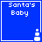 Blue square icon with white text "Santa's Baby" and a small pixelated snowman graphic in the bottom-right corner.