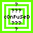 A 4-frame animated contact sheet showing a pixelated green square icon with the text 'conFused' and question marks in various positions across frames.