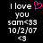 Pixelated text and symbols on black background with one frame showing a pink heart symbol.
