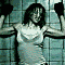 animated frames showing a woman in a tiled room performing various poses with arms raised, lowered, and extended