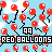 Red balloons float against a light blue sky with white clouds, repeated in horizontal beneath text reading "RED BALLOONS"