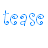Blue 'tease' text in cursive font appears repeatedly with colored square accents above, below, and between on a white background
