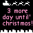Pixelated holiday-themed animation with Santa's sleigh and reindeer, pink text counting down to Christmas on a black background.