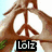 A static image showing a peace sign made with hands, a red heart, and a yellow smiley face icon.