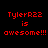 Four display red text 'TylerR22 is awesome!!!' with green background changes
