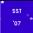 Blue background with white text 'SST' and ''07', scattered stars in various positions